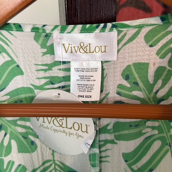 MONSTERA Christmas Red + Bright Green Leaf Set of 3 Coverup + Wrap Scarf + Belt - Picture 6 of 14